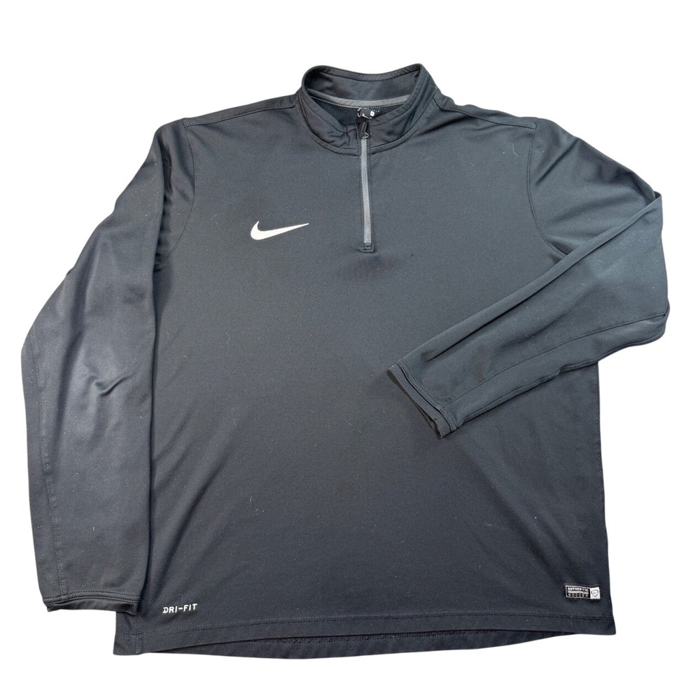 Nike Dri-FIT Quarter Zip Pullover Mens XL Black Authentic Soccer Training Top